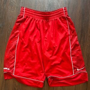 🎆2/$20 EUC LEBRON JAMES NIKE  Red & White Athletic Shorts